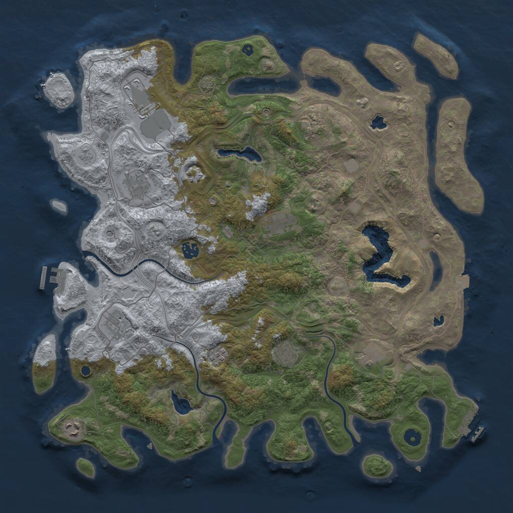 Rust Map: Procedural Map, Size: 4500, Seed: 2572916, 16 Monuments