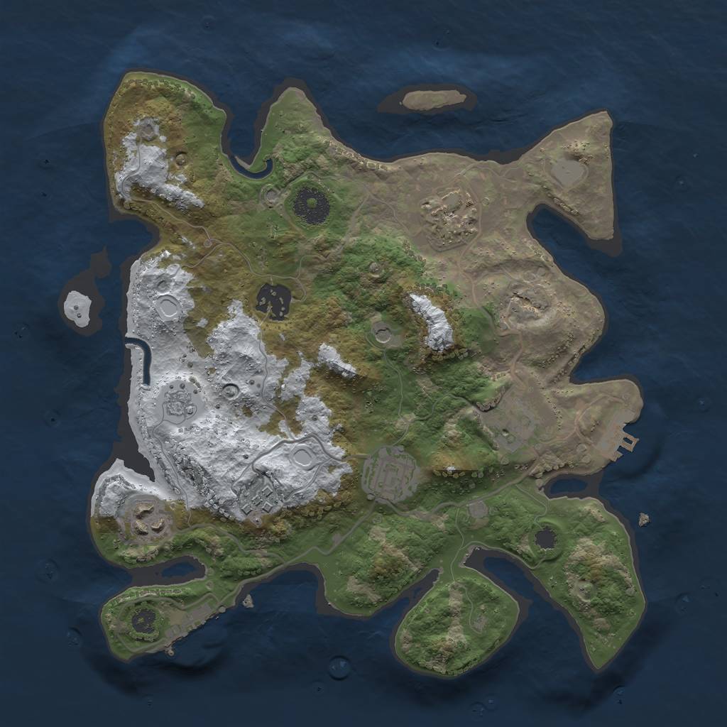 Rust Map: Procedural Map, Size: 3000, Seed: 142465, 15 Monuments