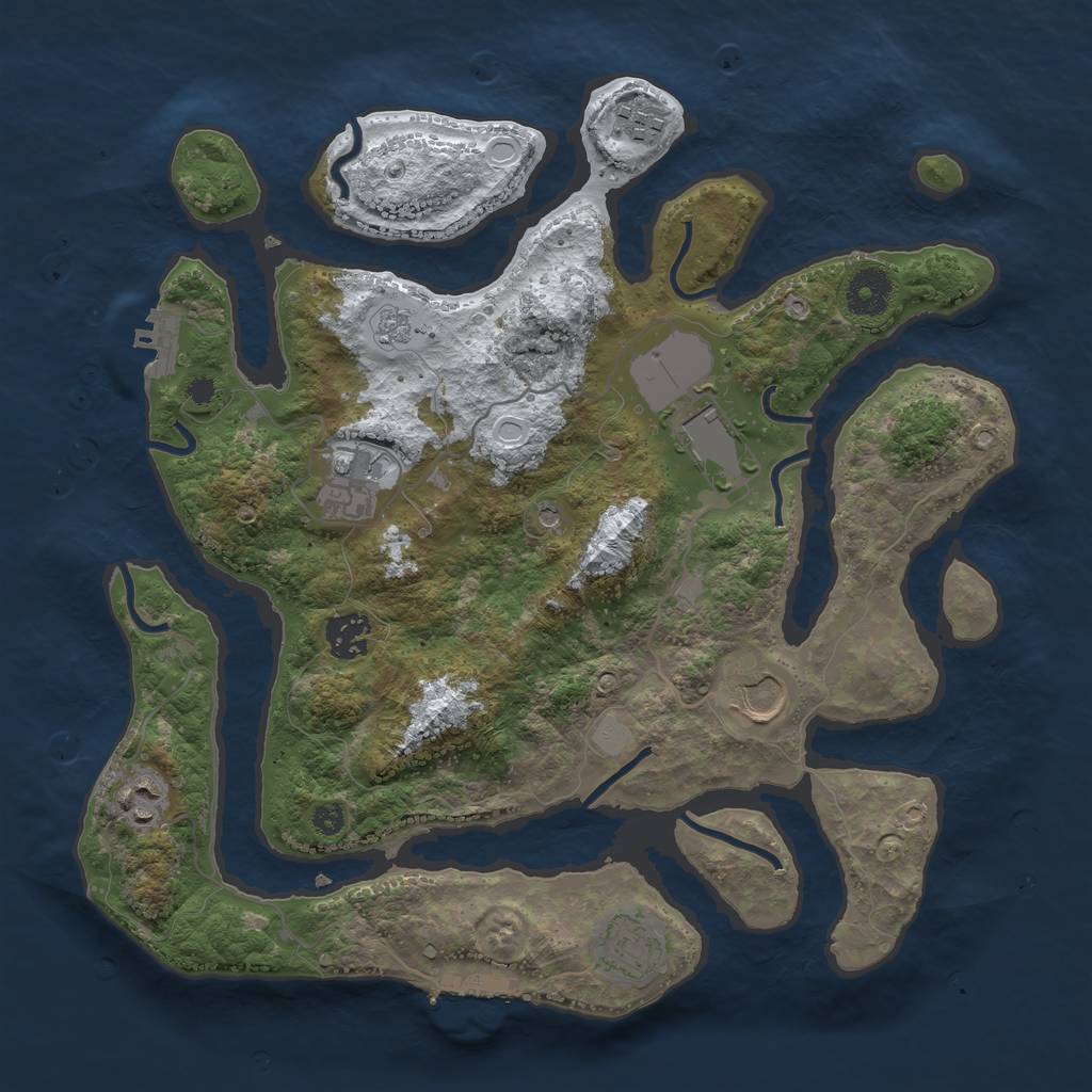 Rust Map: Procedural Map, Size: 3500, Seed: 227, 16 Monuments