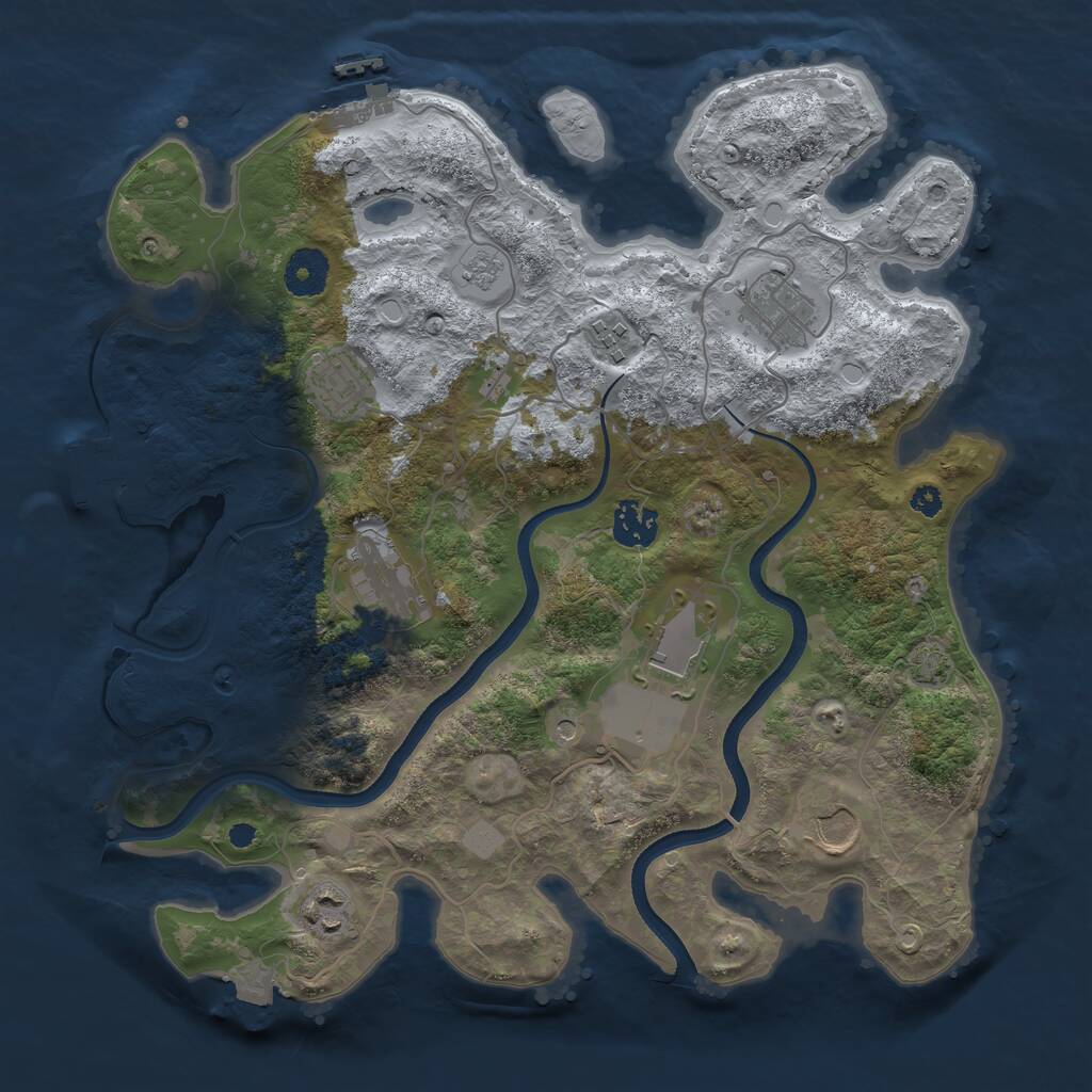 Rust Map: Procedural Map, Size: 3500, Seed: 564926, 14 Monuments