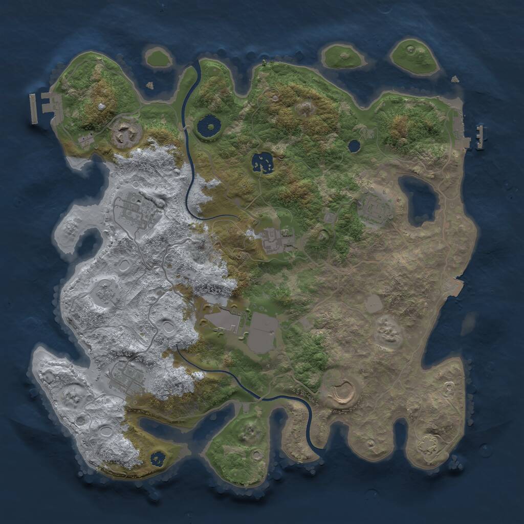 Rust Map: Procedural Map, Size: 3500, Seed: 4057373, 13 Monuments
