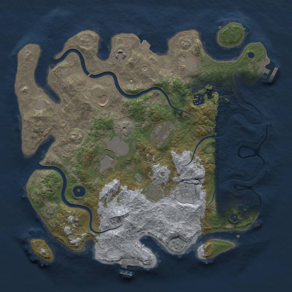 Rust Map: Procedural Map, Size: 3700, Seed: 56, 15 Monuments