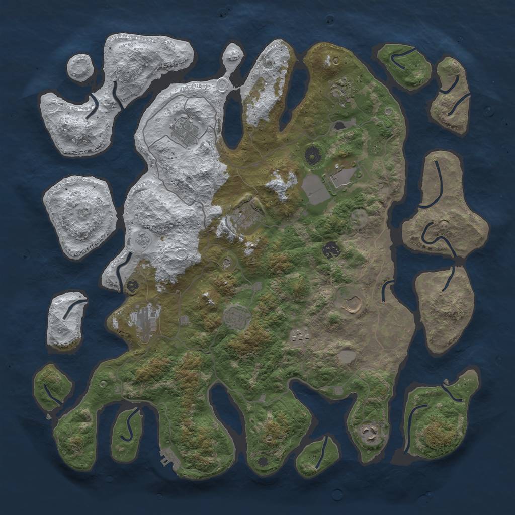 Rust Map: Procedural Map, Size: 4500, Seed: 2750745, 18 Monuments