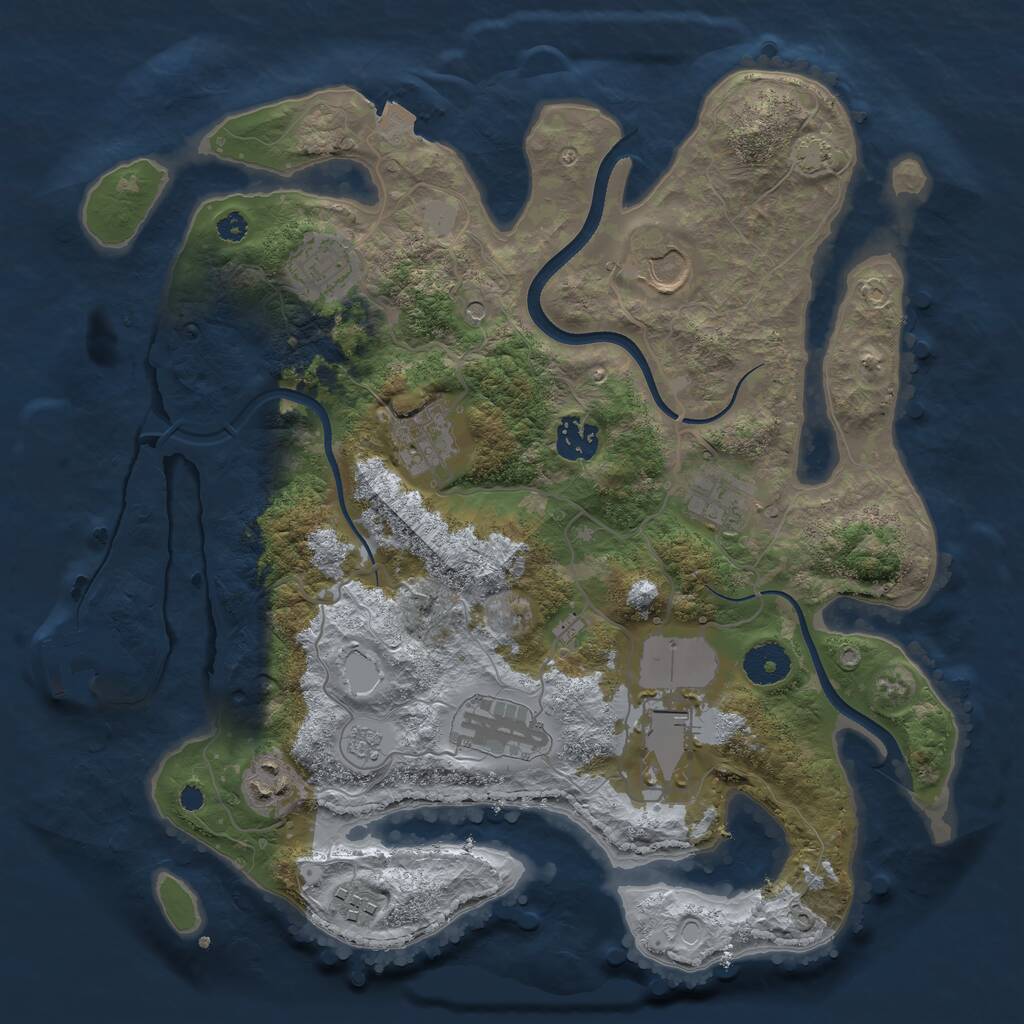 Rust Map: Procedural Map, Size: 3500, Seed: 1504514, 14 Monuments