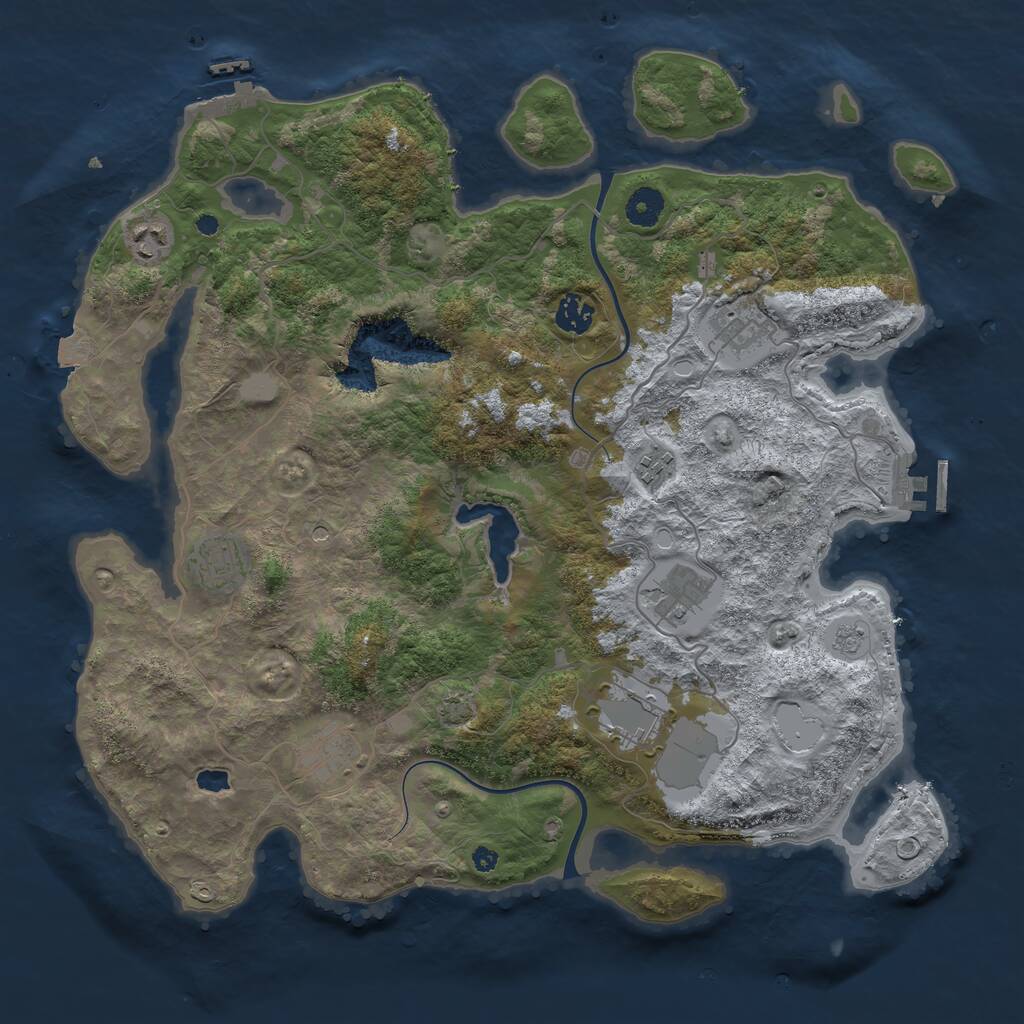 Rust Map: Procedural Map, Size: 4000, Seed: 2817170, 14 Monuments