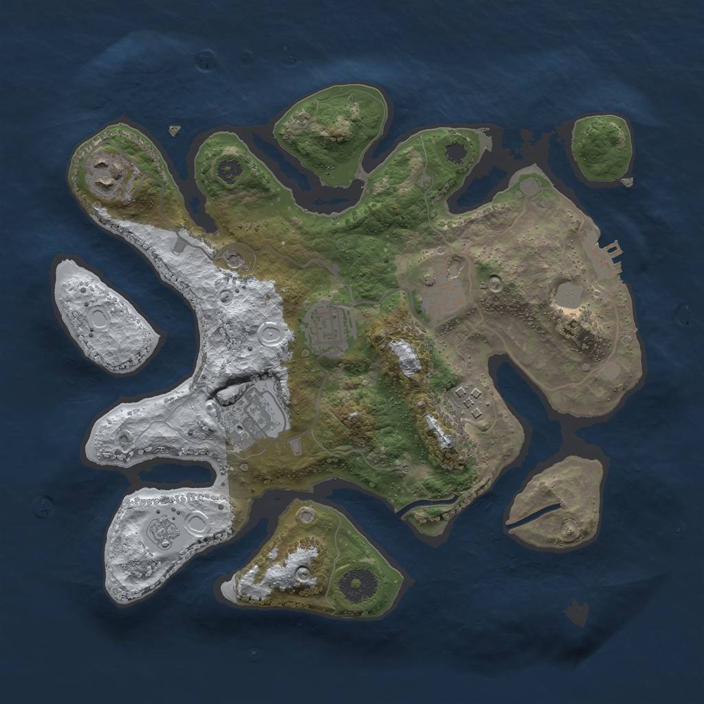 Rust Map: Procedural Map, Size: 3000, Seed: 646, 13 Monuments