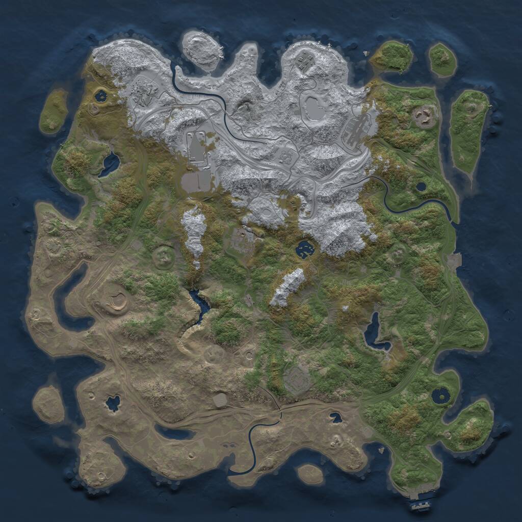 Rust Map: Procedural Map, Size: 4500, Seed: 4062725, 14 Monuments