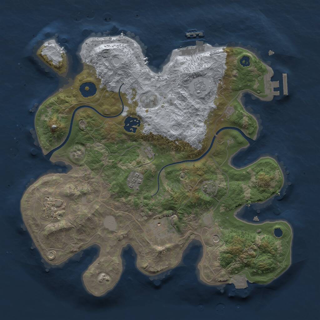 Rust Map: Procedural Map, Size: 3000, Seed: 627470344, 10 Monuments