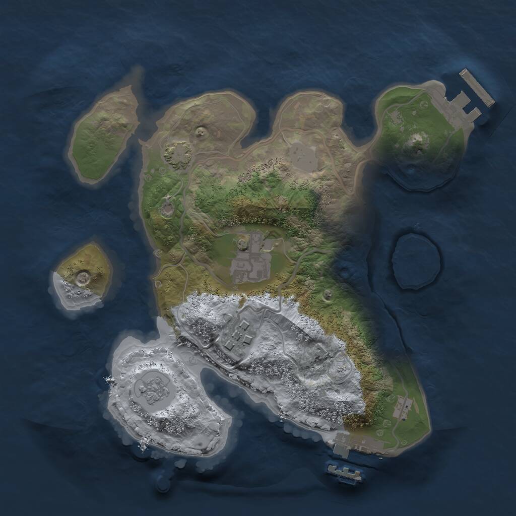 Rust Map: Procedural Map, Size: 2300, Seed: 1999, 7 Monuments