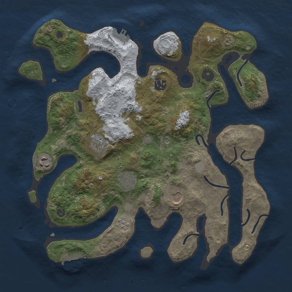 Rust Map: Procedural Map, Size: 3500, Seed: 146001, 15 Monuments