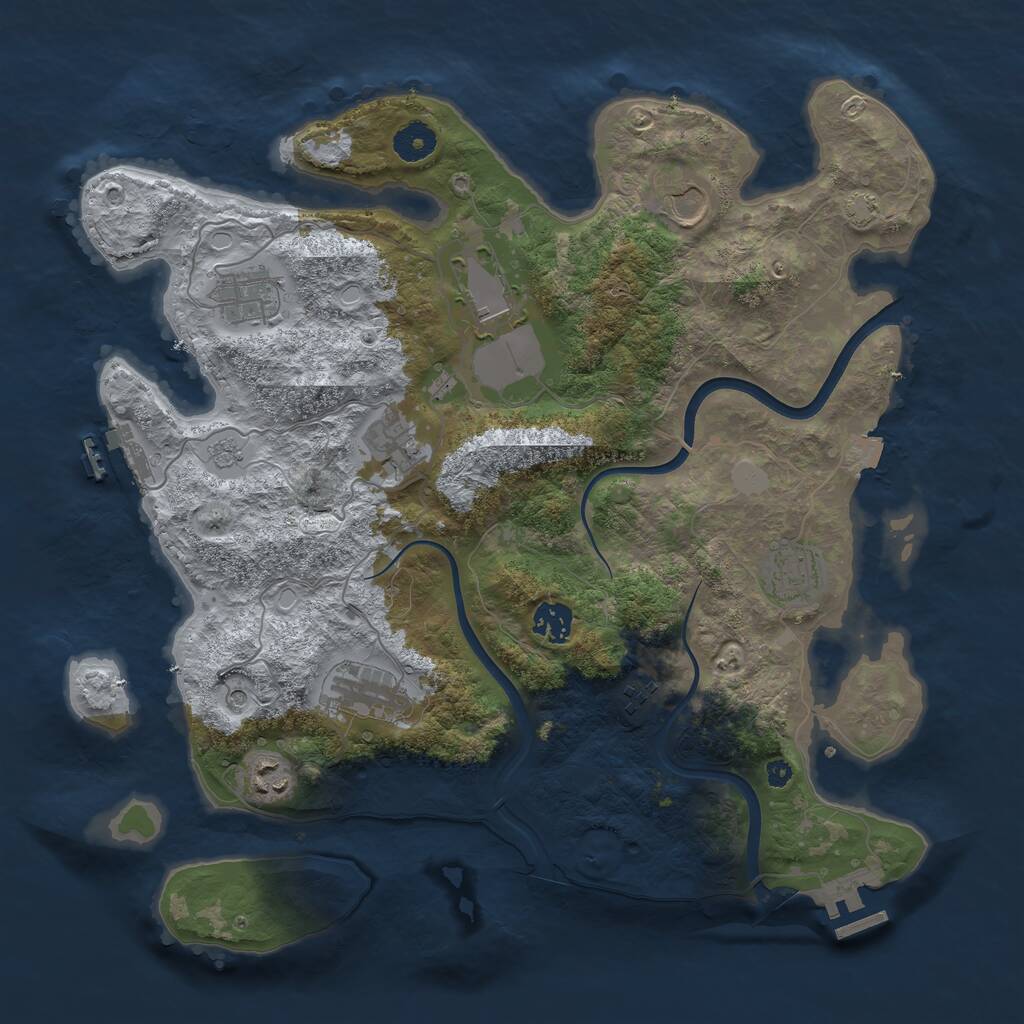 Rust Map: Procedural Map, Size: 3800, Seed: 903756687, 15 Monuments