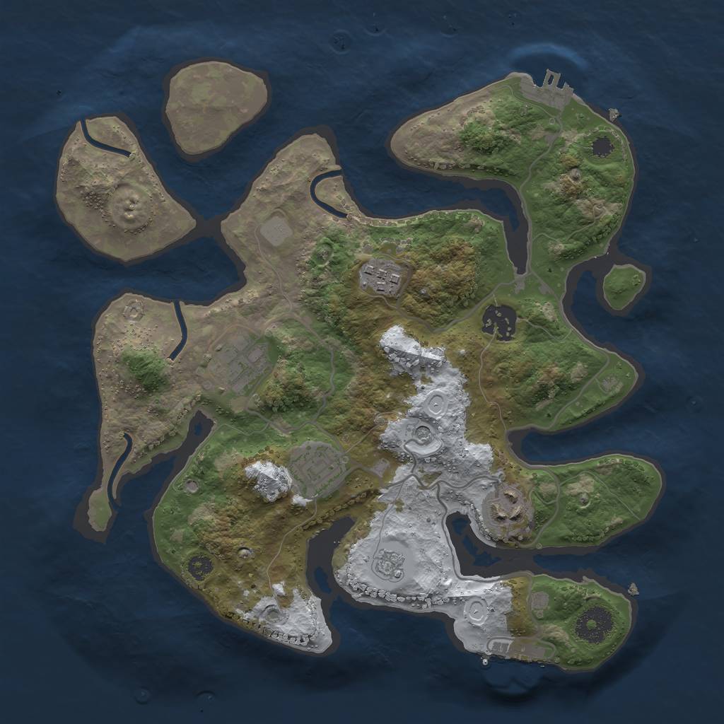 Rust Map: Procedural Map, Size: 3000, Seed: 914332, 14 Monuments