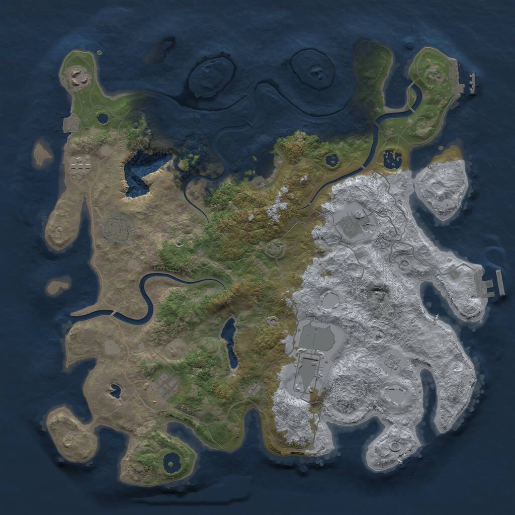 Rust Map: Procedural Map, Size: 4000, Seed: 795236534, 14 Monuments