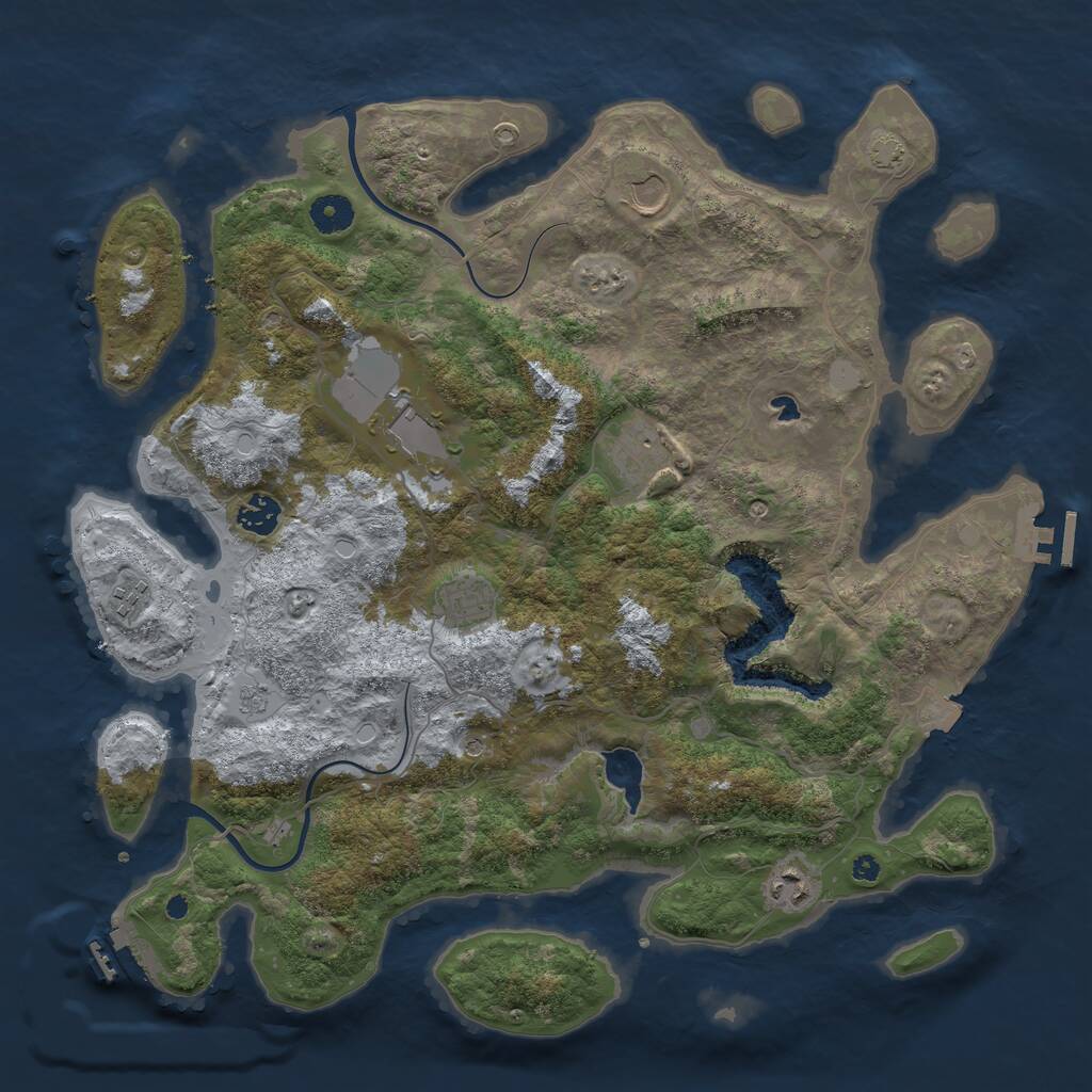 Rust Map: Procedural Map, Size: 4000, Seed: 1555347872, 13 Monuments