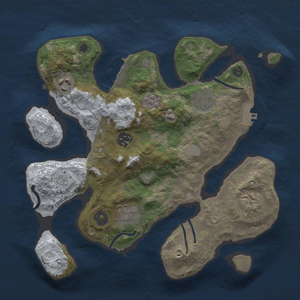 Rust Map: Procedural Map, Size: 3000, Seed: 1699628124, 15 Monuments