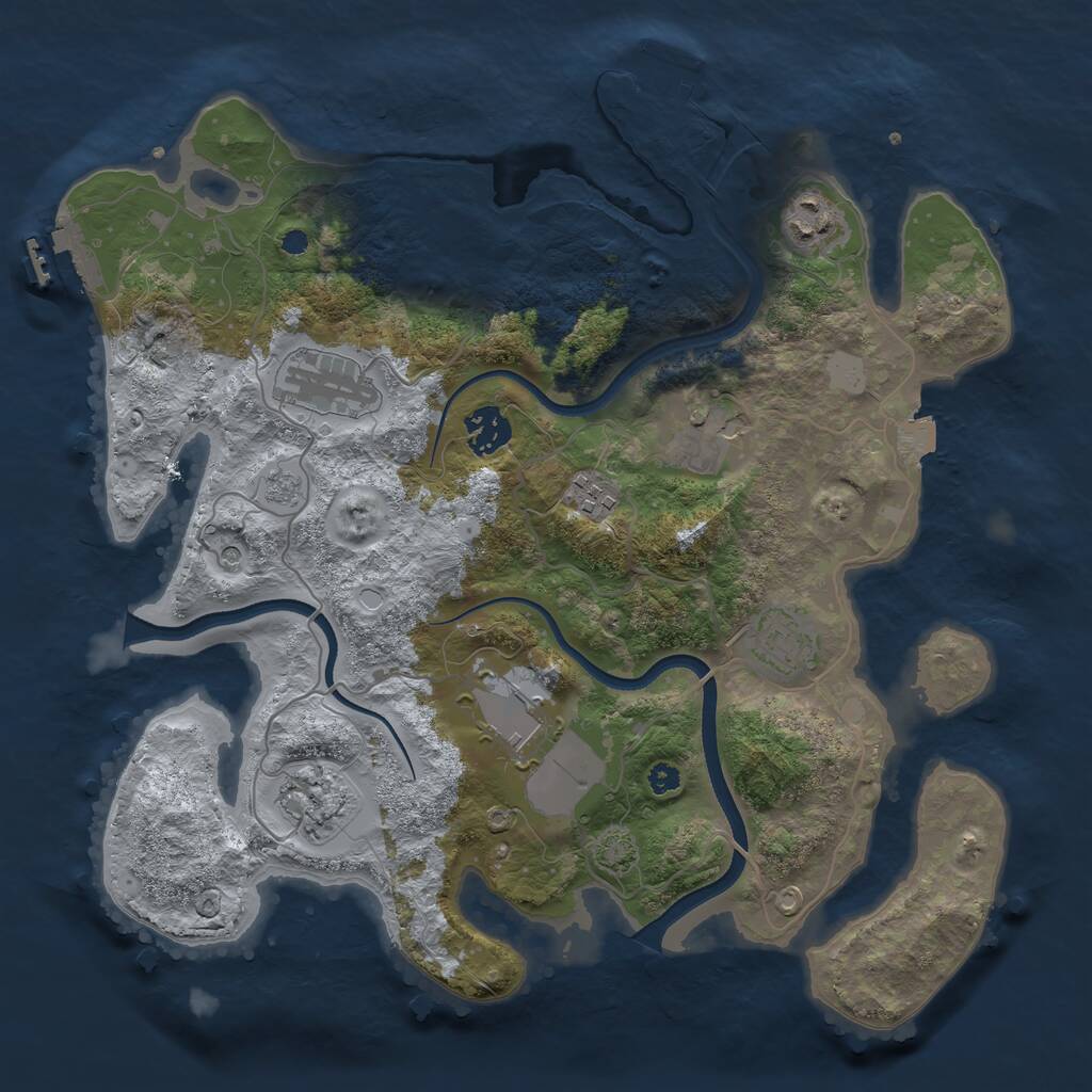 Rust Map: Procedural Map, Size: 3500, Seed: 2940782, 14 Monuments