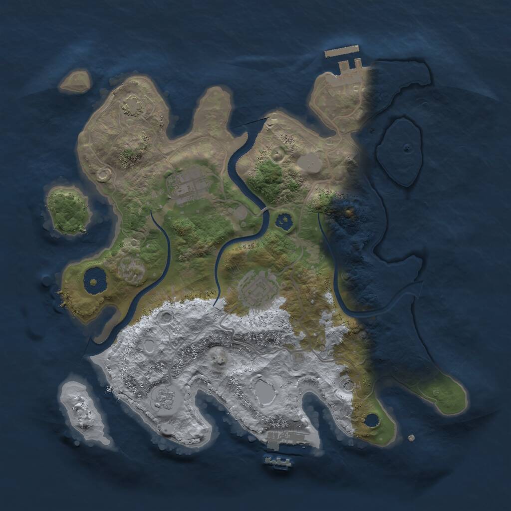 Rust Map: Procedural Map, Size: 3000, Seed: 700931191, 8 Monuments