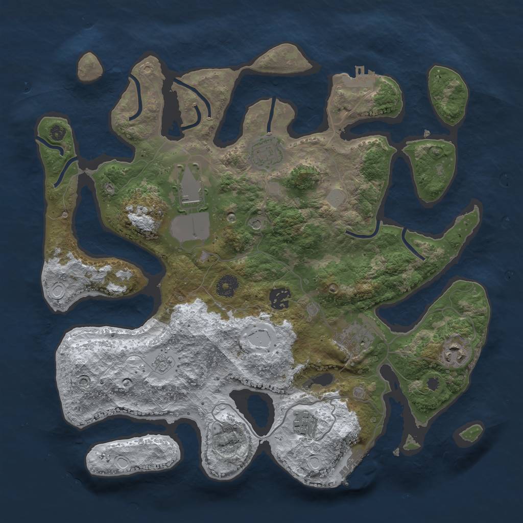 Rust Map: Procedural Map, Size: 3500, Seed: 3467789, 15 Monuments
