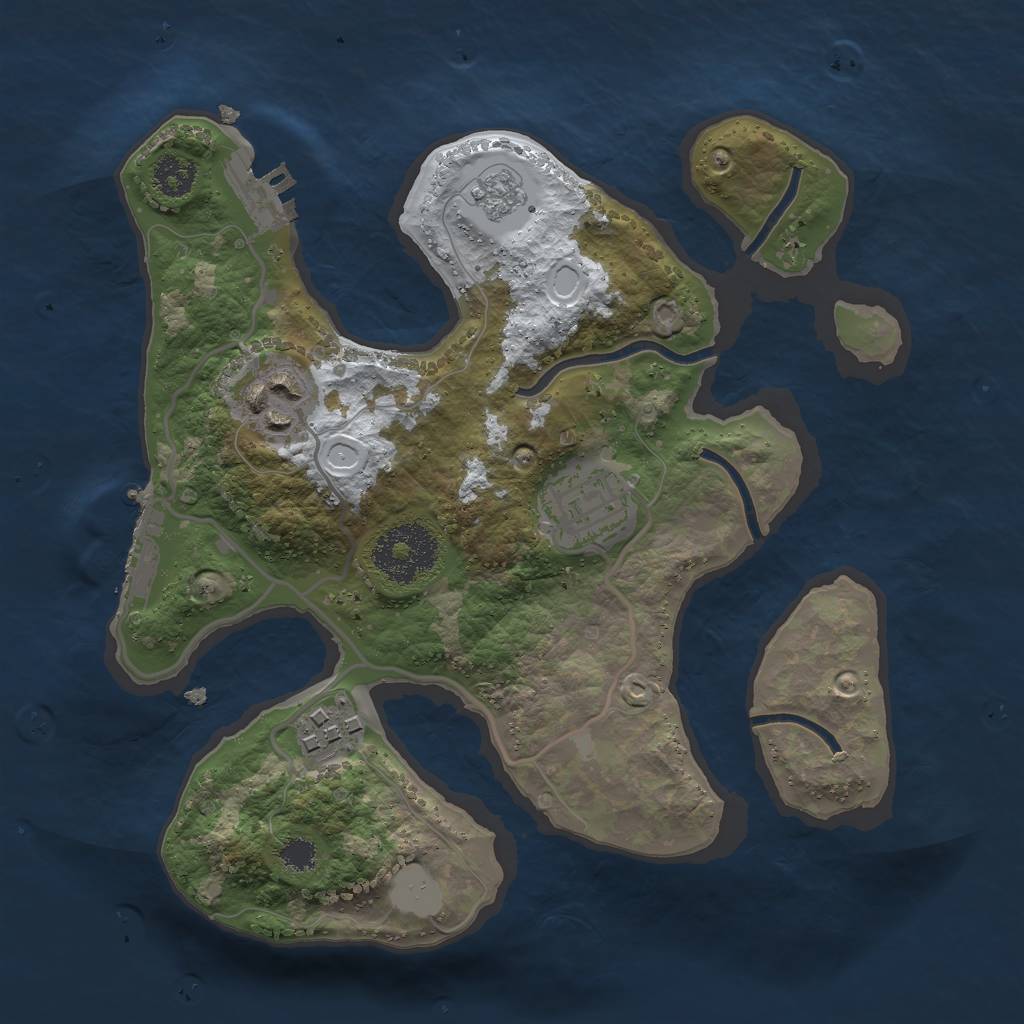 Rust Map: Procedural Map, Size: 2500, Seed: 94435, 11 Monuments