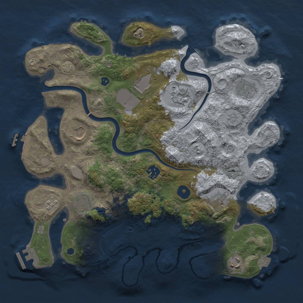 Rust Map: Procedural Map, Size: 3500, Seed: 59446081, 15 Monuments