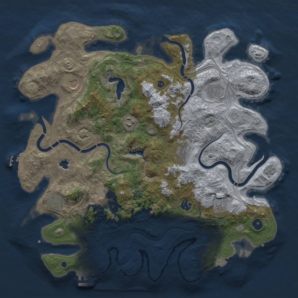 Rust Map: Procedural Map, Size: 4250, Seed: 152140142, 15 Monuments