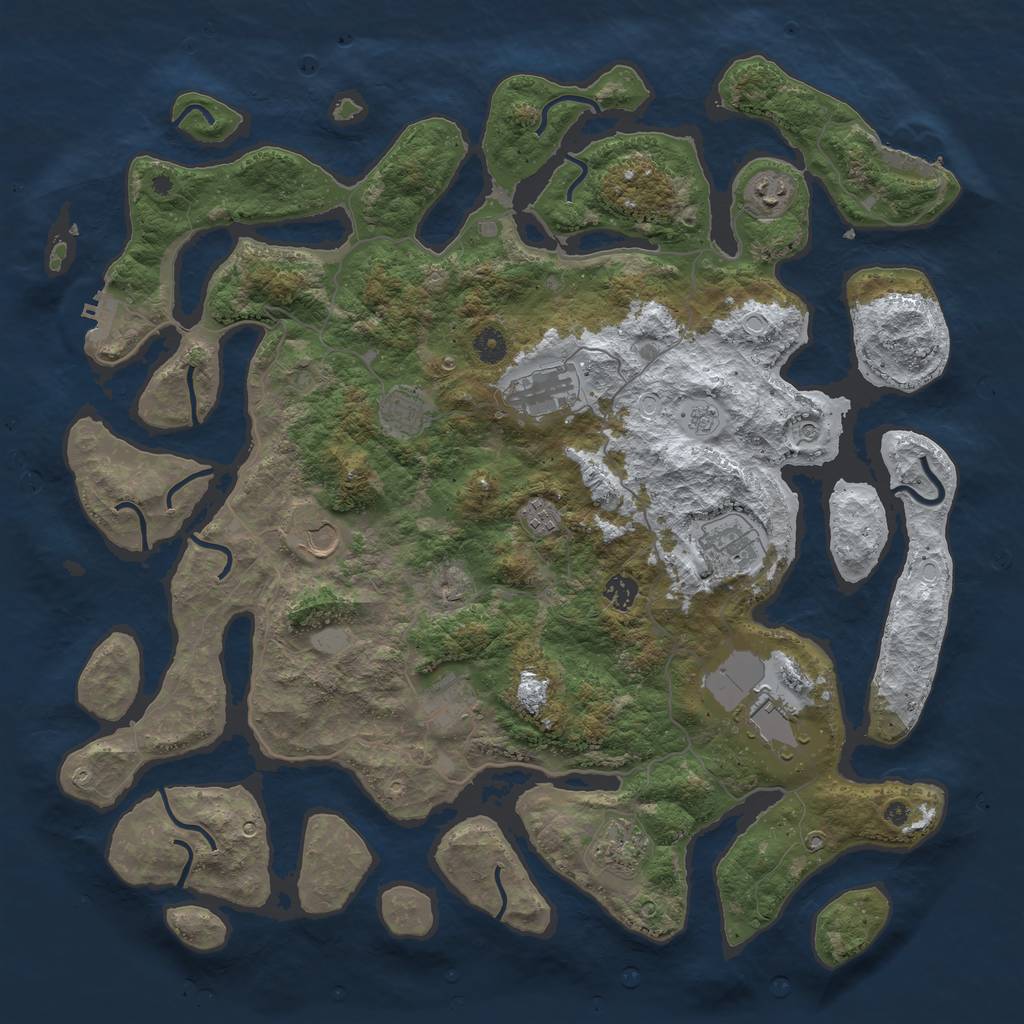 Rust Map: Procedural Map, Size: 4500, Seed: 2019917, 19 Monuments