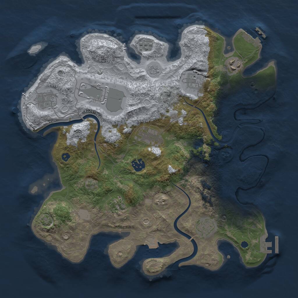 Rust Map: Procedural Map, Size: 3500, Seed: 2329845, 15 Monuments