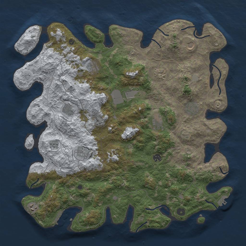 Rust Map: Procedural Map, Size: 4500, Seed: 5723203, 20 Monuments