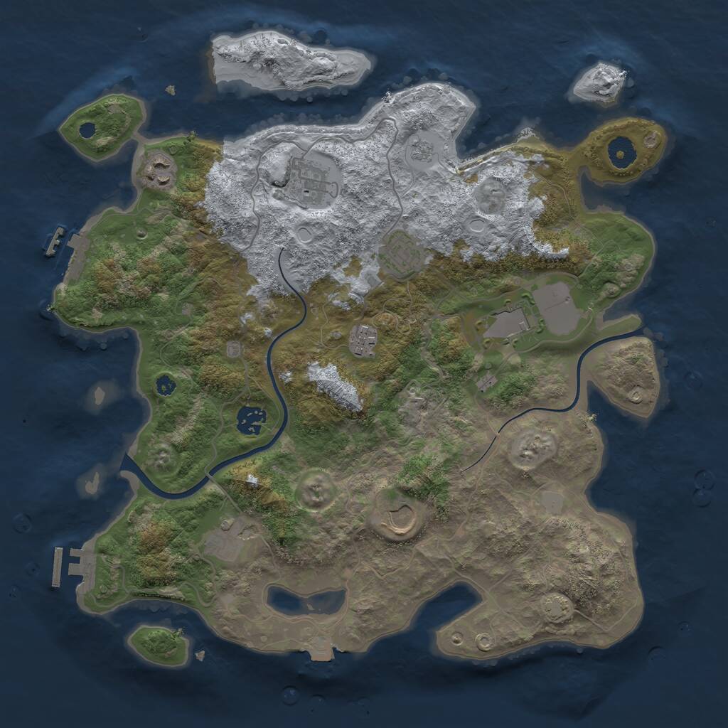Rust Map: Procedural Map, Size: 3700, Seed: 126, 13 Monuments
