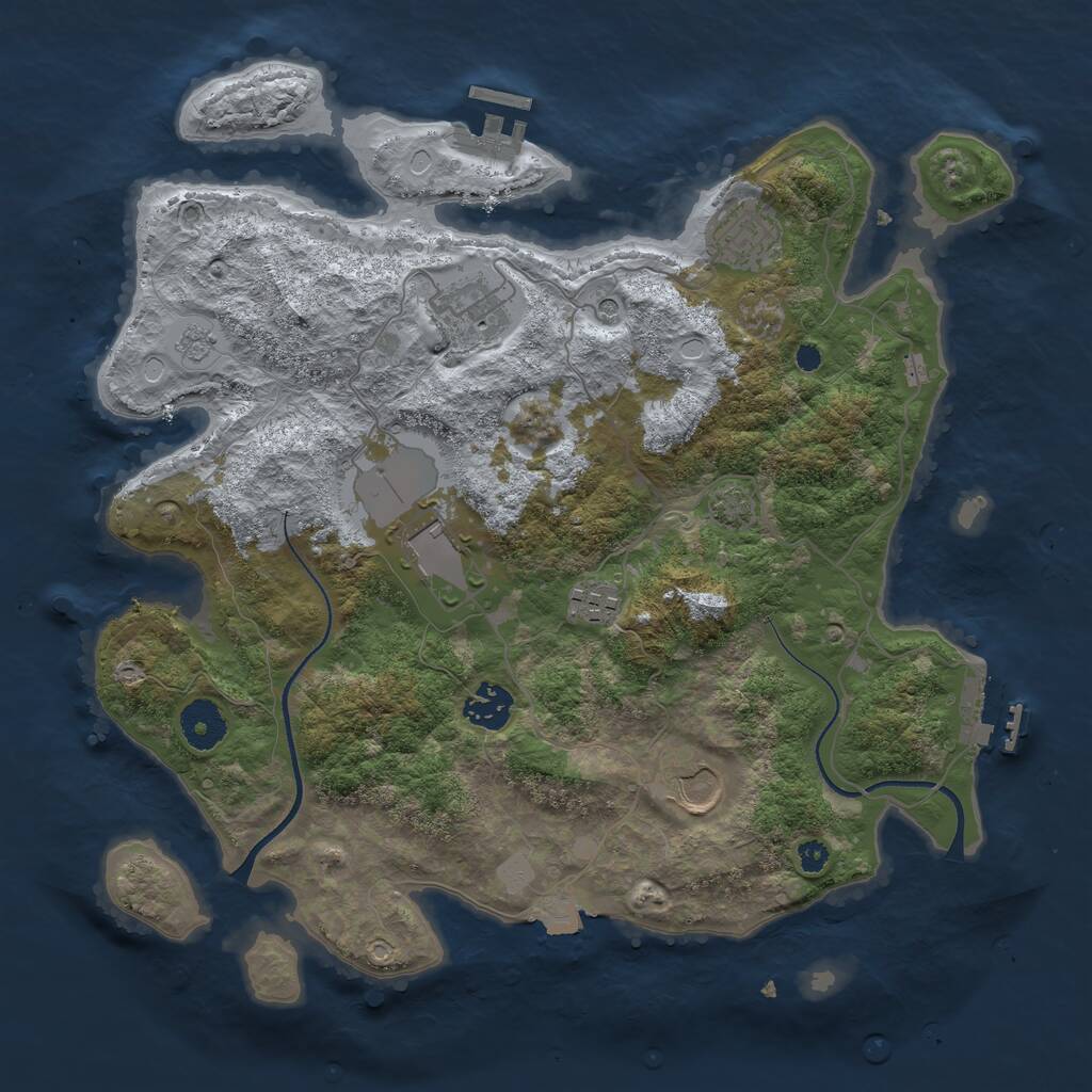 Rust Map: Procedural Map, Size: 3500, Seed: 22032022, 12 Monuments