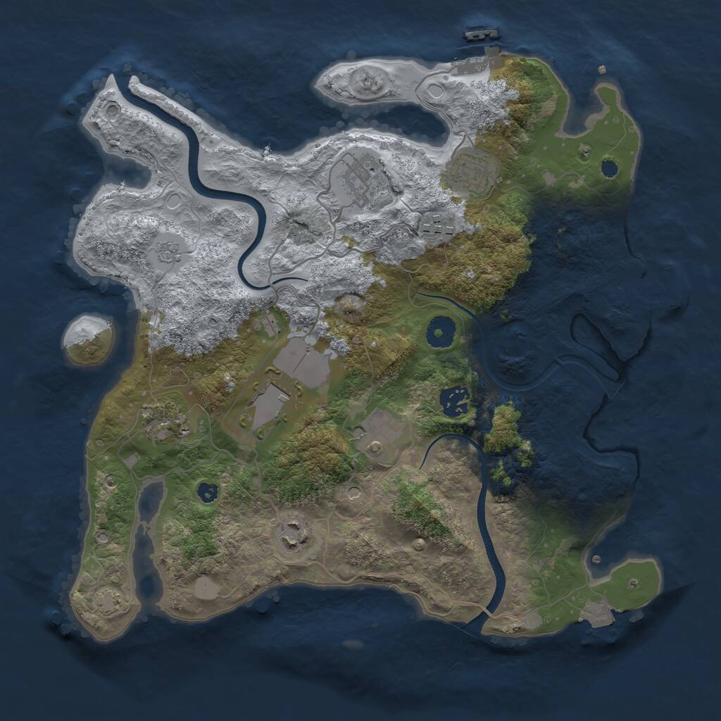 Rust Map: Procedural Map, Size: 3500, Seed: 1029213, 14 Monuments