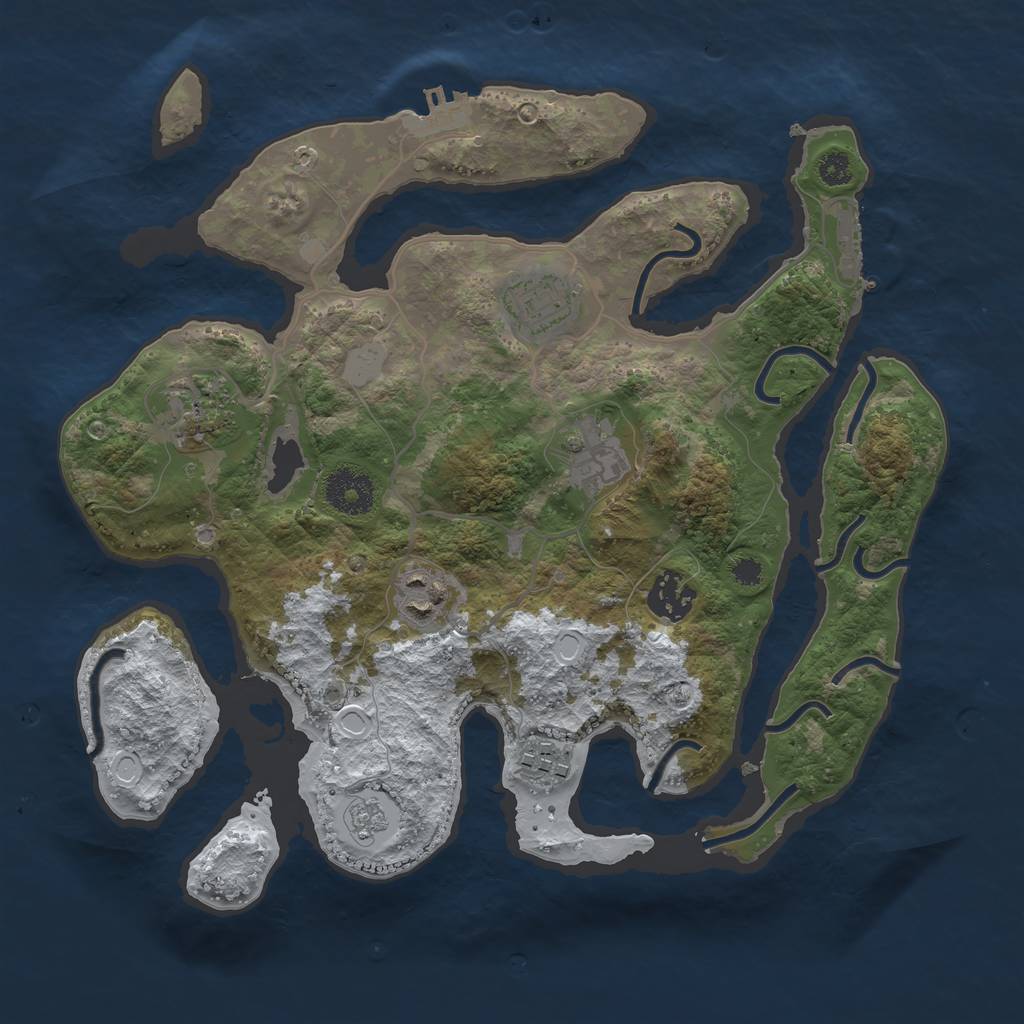 Rust Map: Procedural Map, Size: 3200, Seed: 9099, 14 Monuments