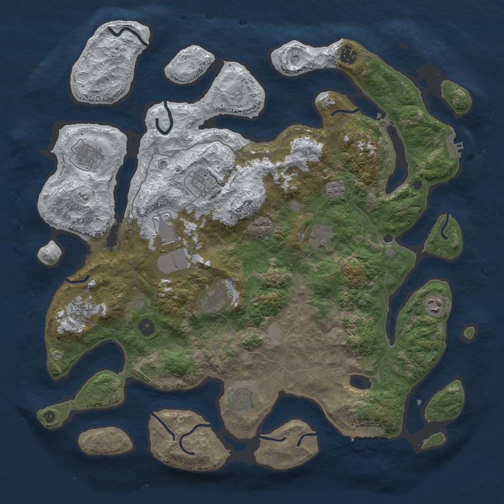 Rust Map: Procedural Map, Size: 4500, Seed: 6005843, 19 Monuments
