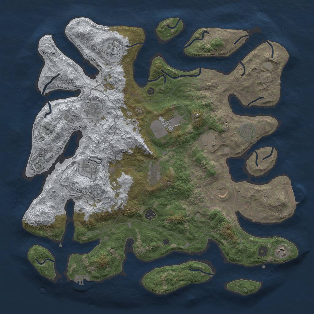 Rust Map: Procedural Map, Size: 4500, Seed: 2122658, 20 Monuments