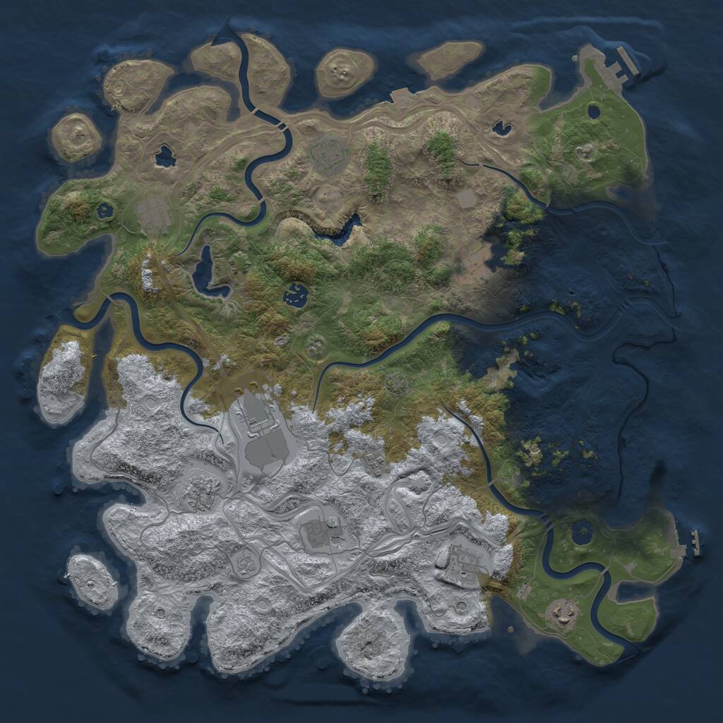 Rust Map: Procedural Map, Size: 4500, Seed: 2500134, 16 Monuments