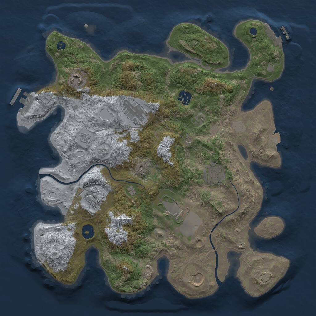 Rust Map: Procedural Map, Size: 3500, Seed: 3149676, 13 Monuments