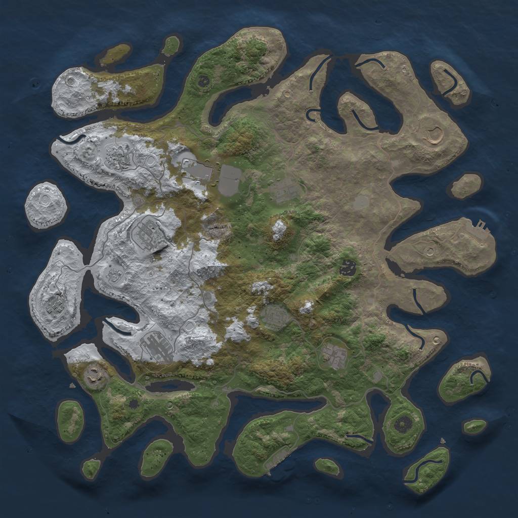 Rust Map: Procedural Map, Size: 4500, Seed: 12761, 20 Monuments