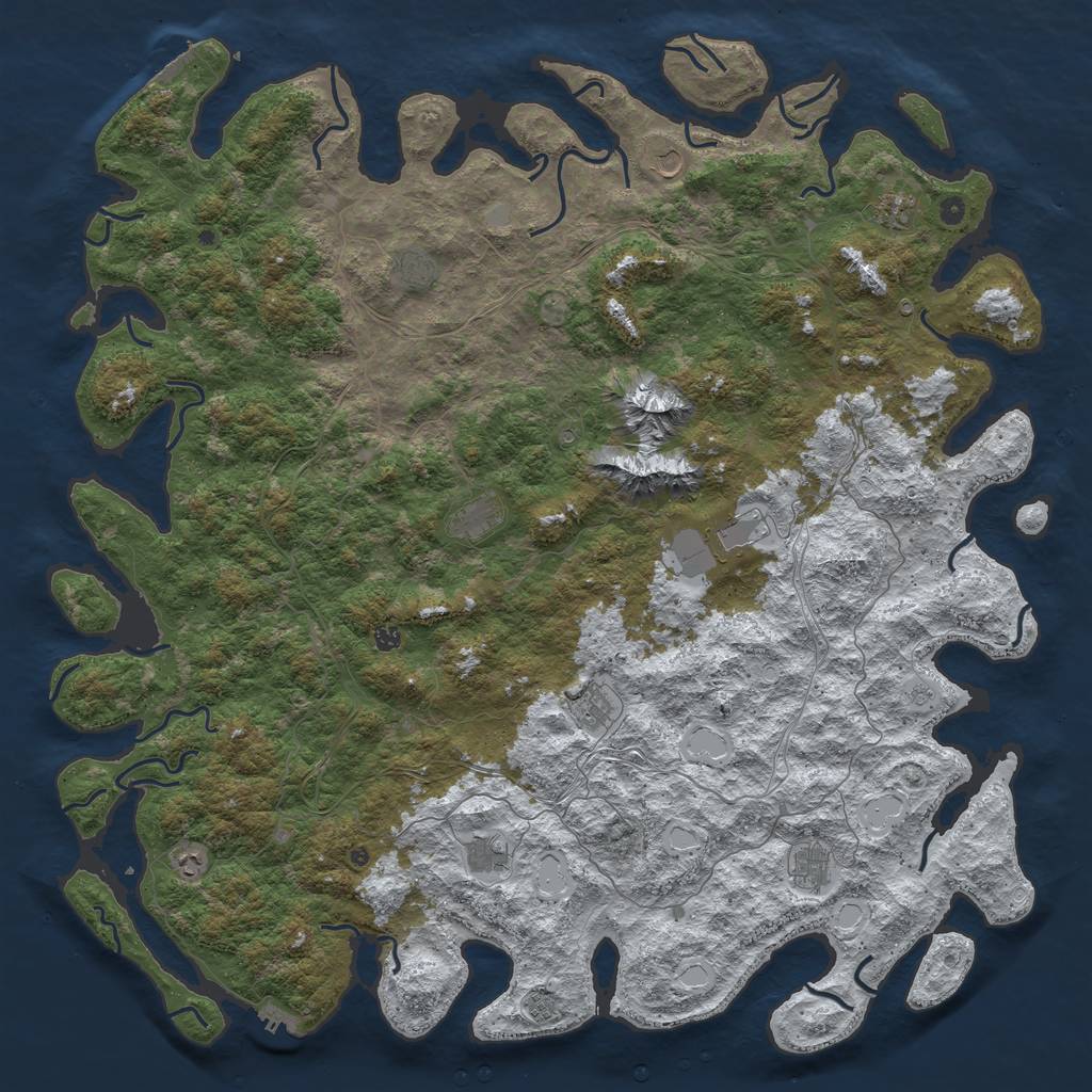 Rust Map: Procedural Map, Size: 6000, Seed: 57839, 20 Monuments