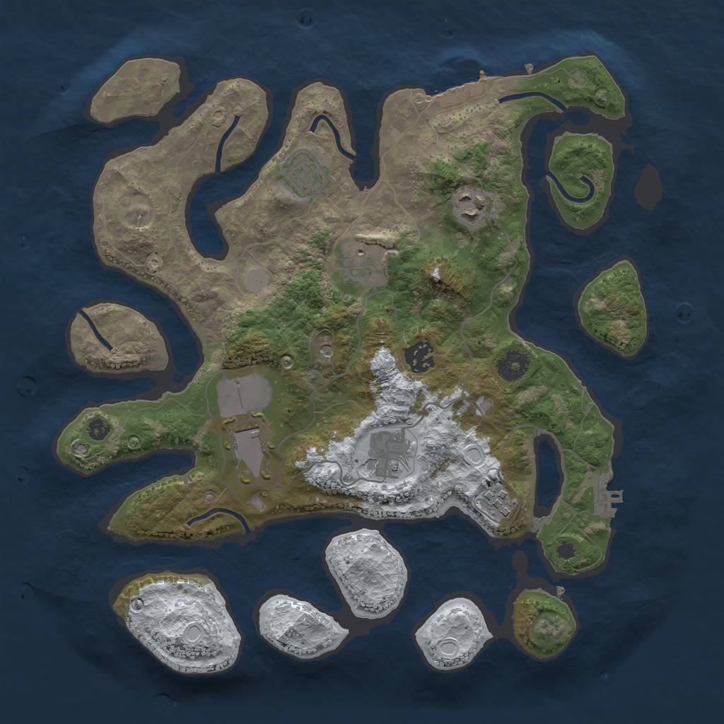 Rust Map: Procedural Map, Size: 3500, Seed: 4945094, 15 Monuments