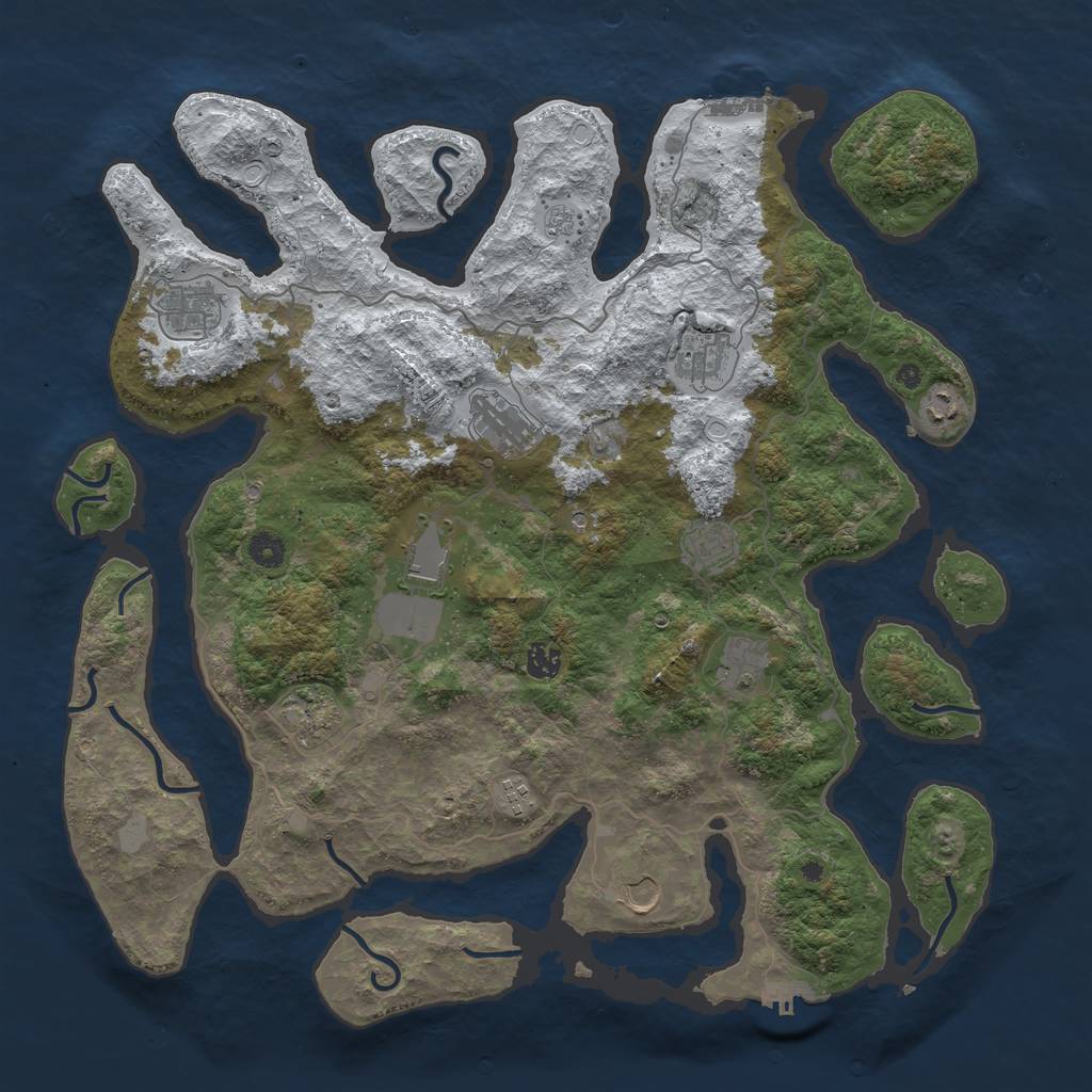 Rust Map: Procedural Map, Size: 4500, Seed: 495842, 20 Monuments