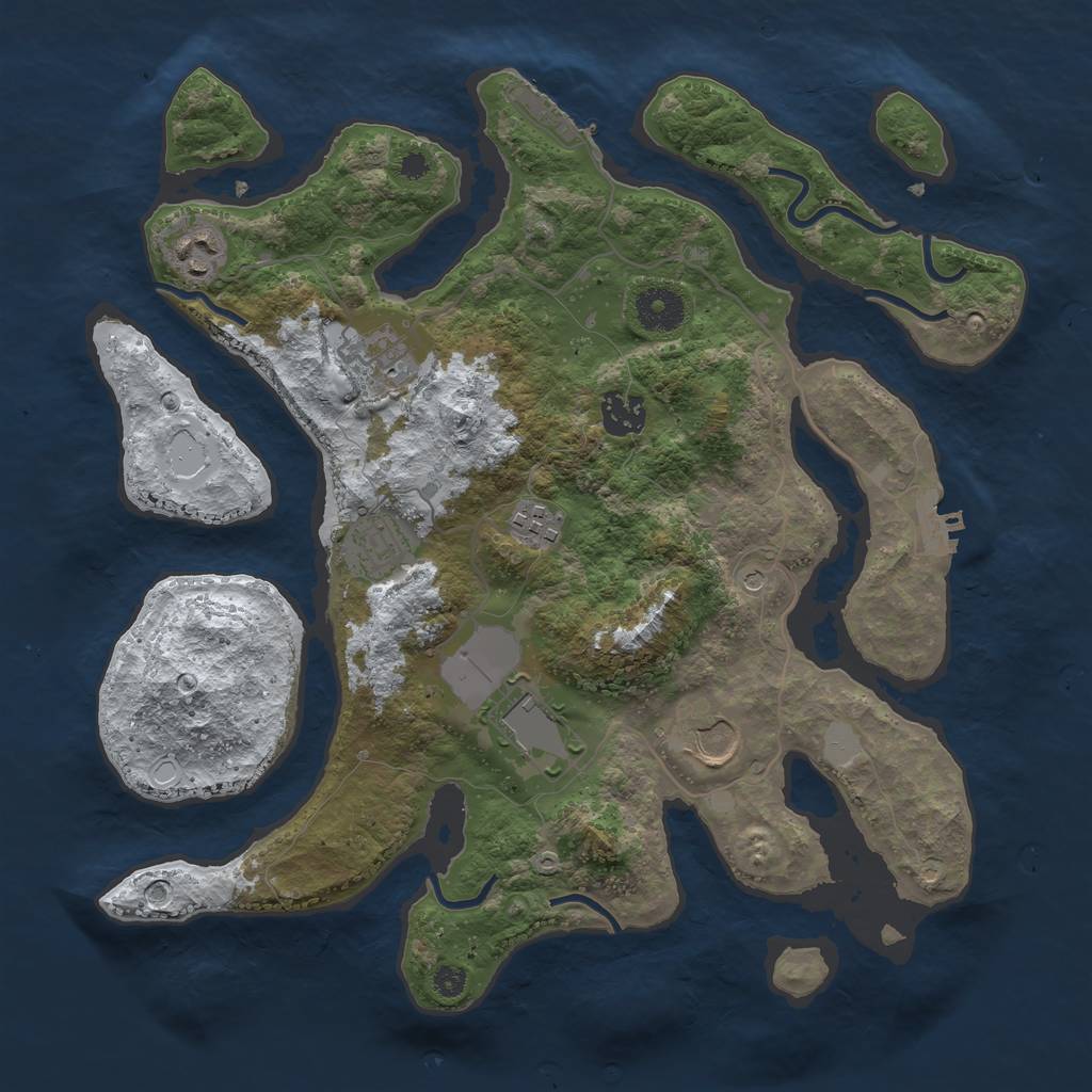Rust Map: Procedural Map, Size: 3500, Seed: 191947, 15 Monuments