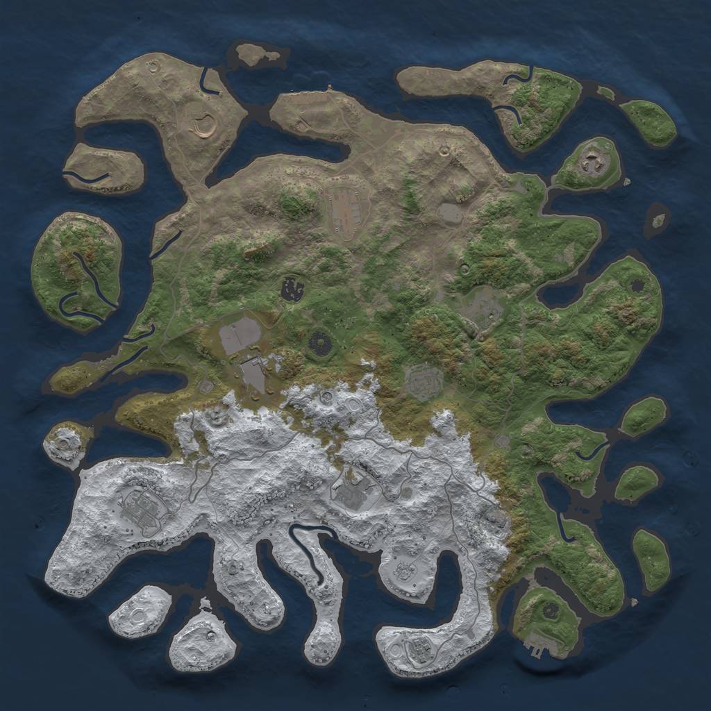 Rust Map: Procedural Map, Size: 4500, Seed: 4959430, 19 Monuments