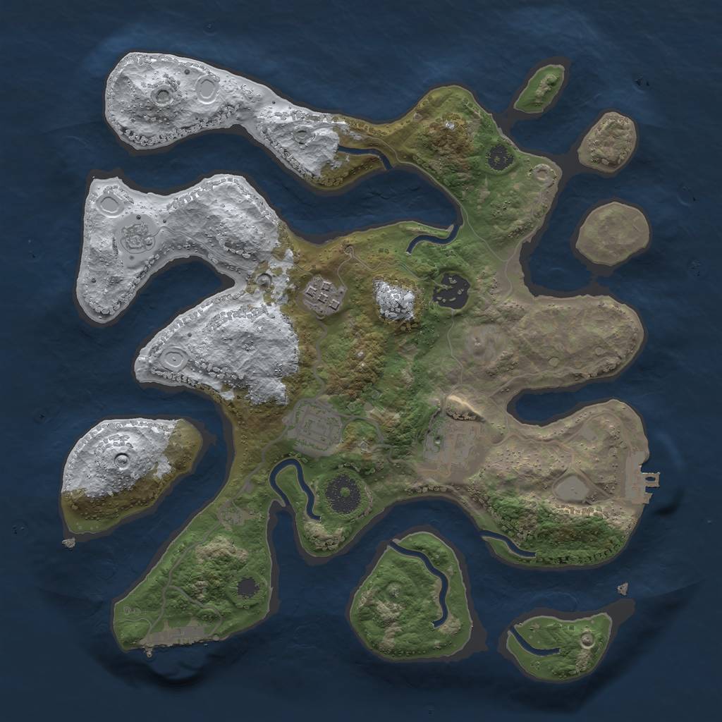 Rust Map: Procedural Map, Size: 3018, Seed: 4578, 12 Monuments