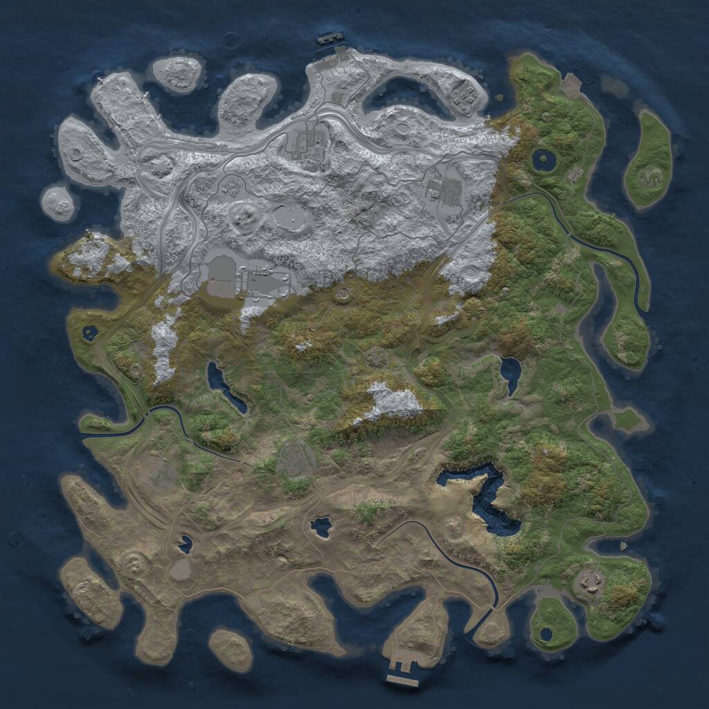 Rust Map: Procedural Map, Size: 4500, Seed: 5685132, 13 Monuments
