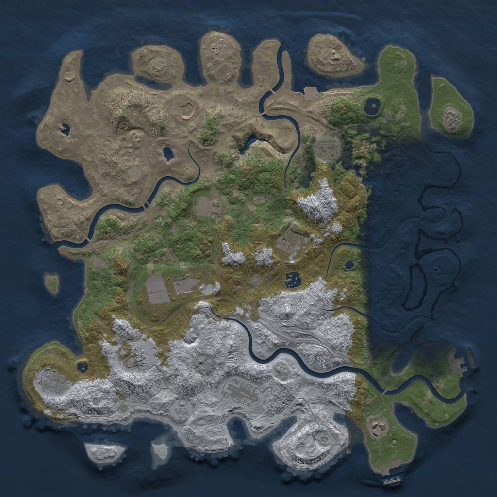 Rust Map: Procedural Map, Size: 4500, Seed: 3804136, 17 Monuments