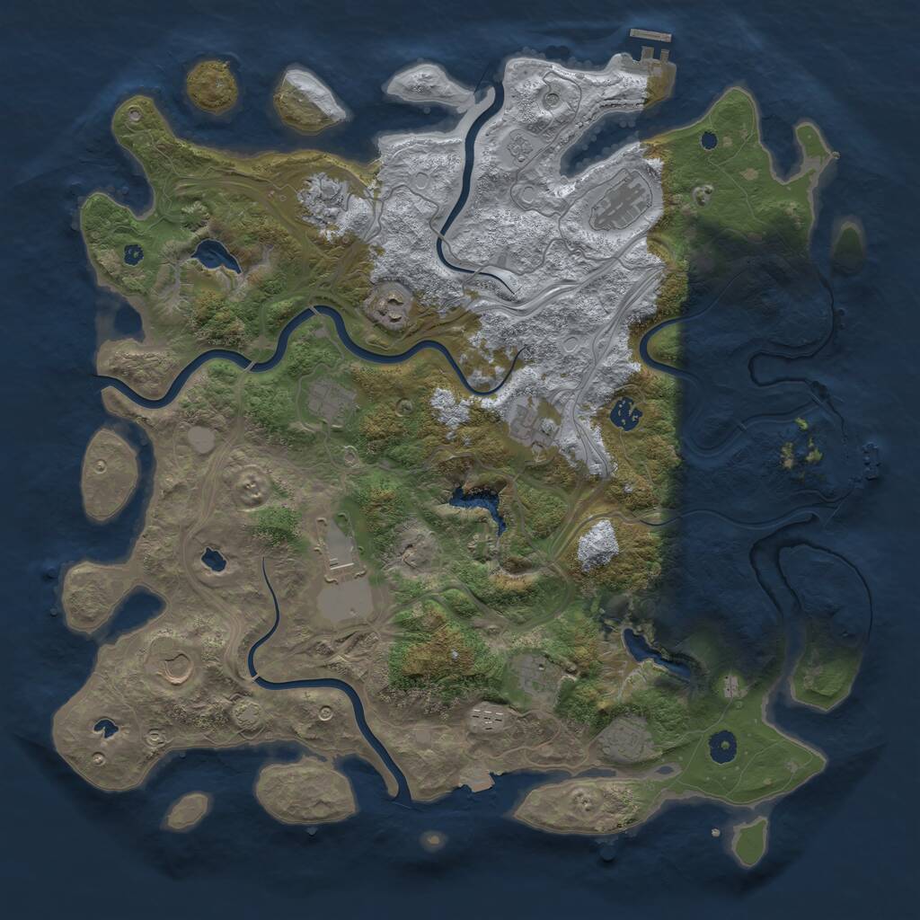 Rust Map: Procedural Map, Size: 4500, Seed: 3268080, 17 Monuments