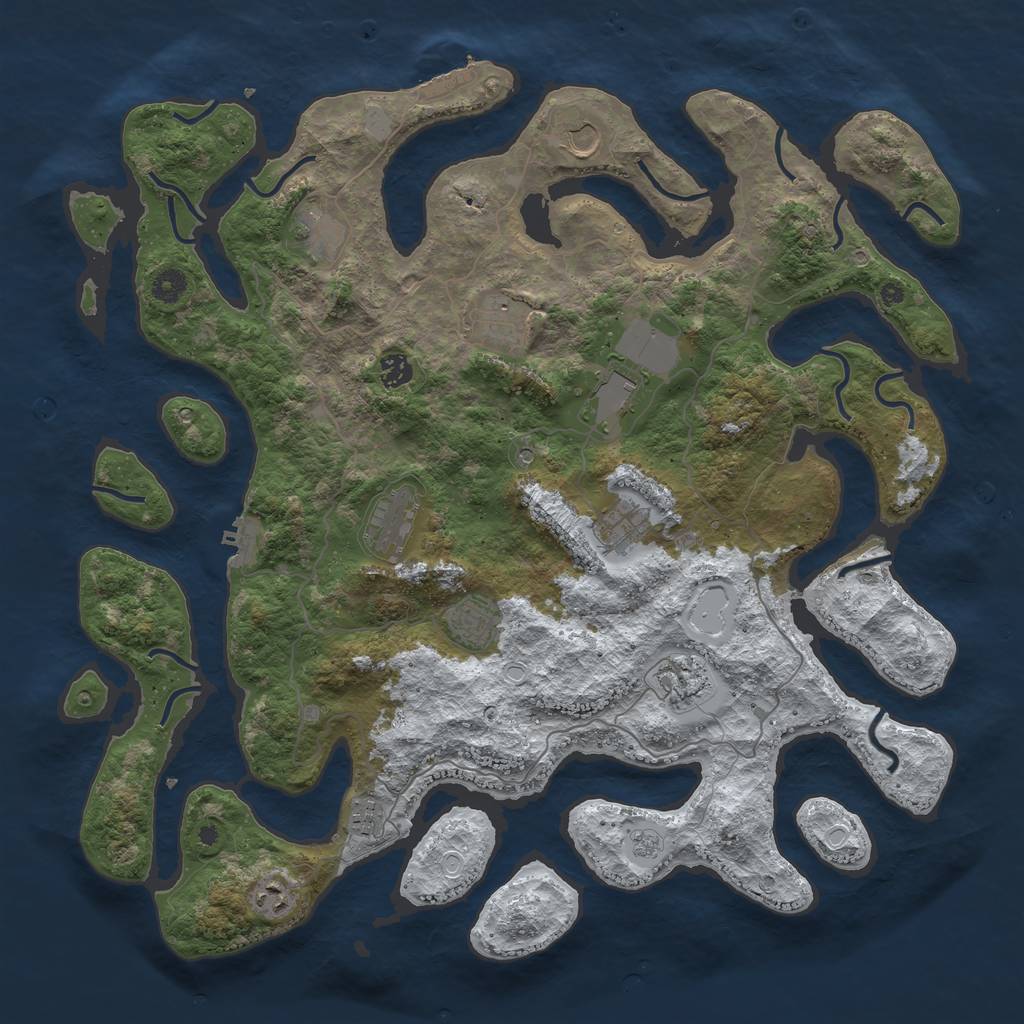 Rust Map: Procedural Map, Size: 4500, Seed: 5602714, 20 Monuments