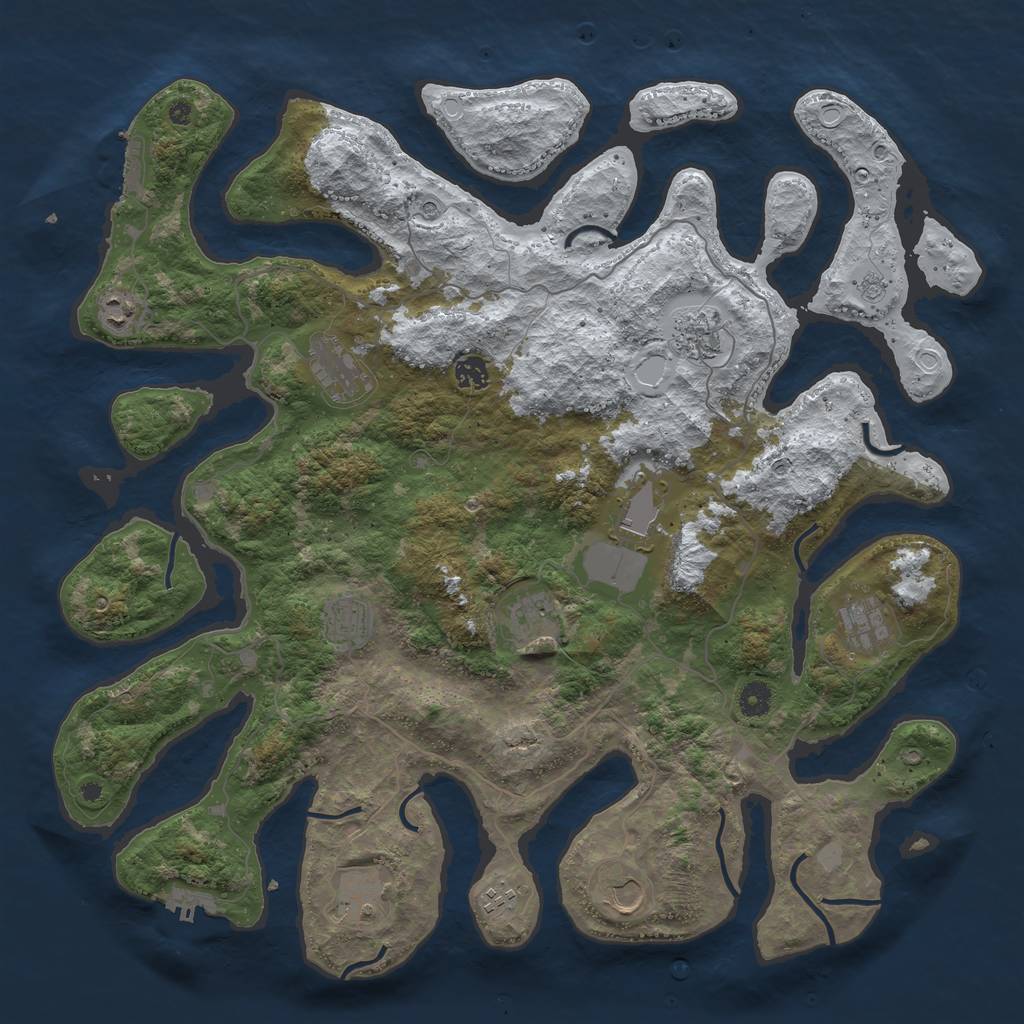 Rust Map: Procedural Map, Size: 4500, Seed: 3775497, 20 Monuments