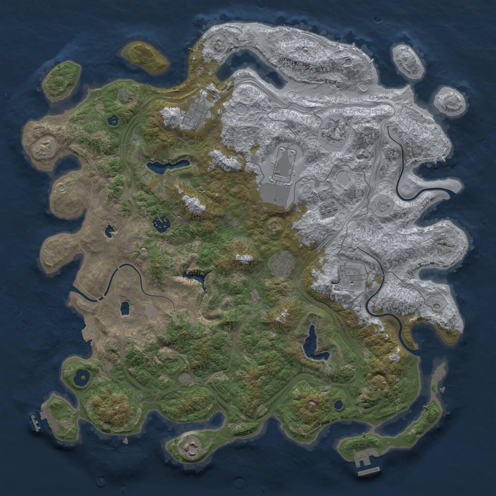 Rust Map: Procedural Map, Size: 4500, Seed: 1561588, 14 Monuments