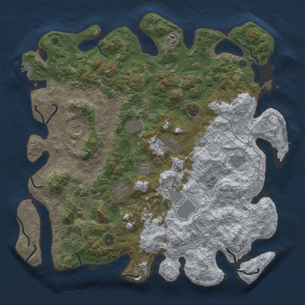 Rust Map: Procedural Map, Size: 4500, Seed: 3462080, 19 Monuments